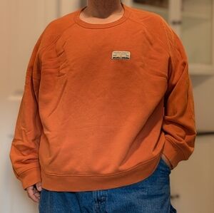 REI Orange Crewneck Sweater with Ribbed Cuffs